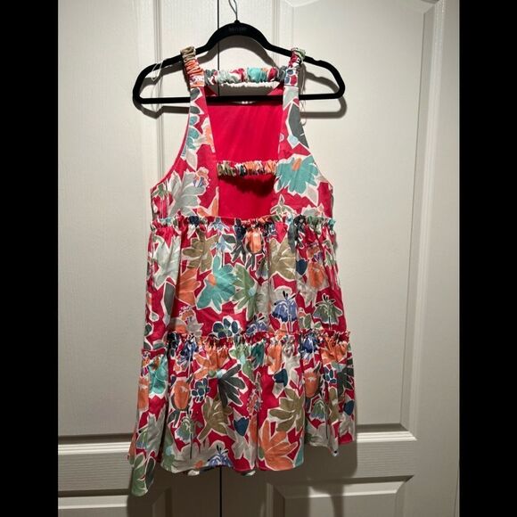Zara Trafaluc Collection Pink Floral Dress Low Back Size L - Picture 5 of 7